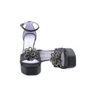 ALBANO - Sandales à plateforme - Noir brillant