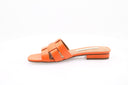 ALBANO - Mules en cuir plates - Orange