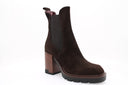 ALBANO - Bottines en suède - Marron foncé