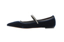AQUAZZURA - Romy Pearl Flat - Bleu nuit