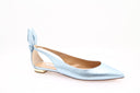 AQUAZZURA - Bow Tie Ballerina - Bleu Pailleté
