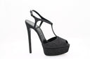 CASADEI® - Sandales Plateformes en cuir - Denim Noir