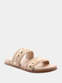 A-POL Sandales plates en daim - Beige rosé
