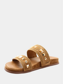 A-POL Sandales plates en daim - Brun
