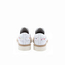 NEROGIARDINI - Chaussures Derbies pour Filles en cuir à lacets - Blanc avec imprimé fleurs