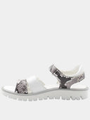 Sandales ouvertes enfant à motif reptile - Blanc et gris